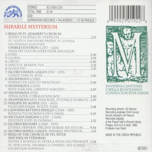 Mirabile Mysterium: Sacred Music in Rudolfine Prague - Duodena Cantitans, Capella Rudo