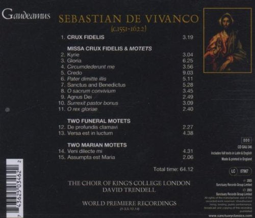 DE VIVANCO: Missa Crux Fidelis; Motets - The Choir of King's College, London