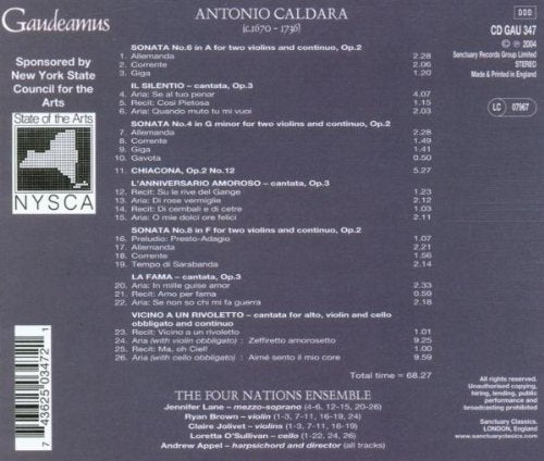 CALDARA: Cantatas, Sonatas for Two Violins & Continuo - Four Nations Ensemble