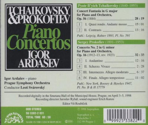 Tschaikowsky & Prokofieff: Piano Concertos - Igor Ardasev, Leos Svarovsky, Prague Symphony