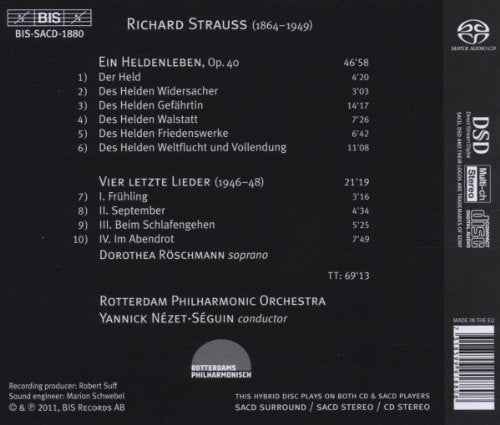 Strauss: Ein Heldenleben; 4 letzte Lieder - Yannick Nézet-Séguin, Rotterdam Philharmonic Orchestra, Dorothea Röschmann (Hybrid SACD)