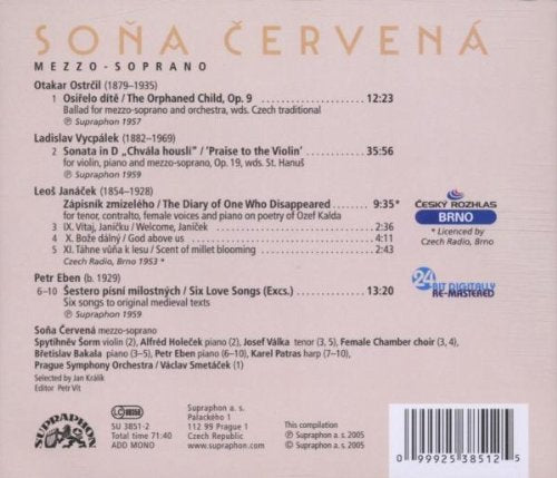 Soňa Červená: Czech Songs for Mezzo-Soprano (OSTRCIL/VYCPALEK/JANACEK/EBEN) - Soňa Červená, Prague Symphony Orchestra