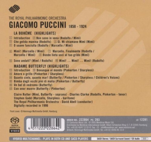 Puccini: Excerpts from La Boheme & Madame Butterfly - Royal Philharmonic Orchestra, David Abell, Clare Rutter, Charles Clark & Stephen Gadd