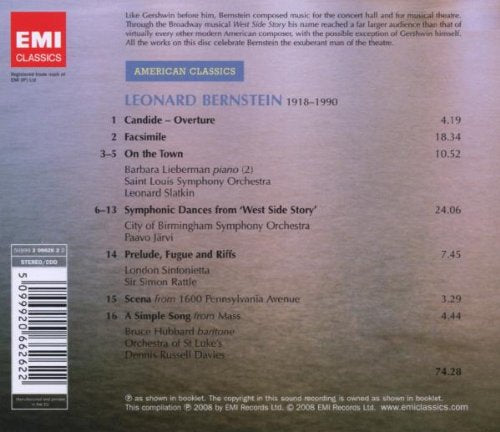 Bernstein: West Side Story Symphonic Dances; Candide - SIMON RATTLE, PAAVO JARVI, LEONARD SLATKIN & MORE