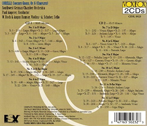 CORELLI: CONCERTI GROSSI - ANGERER, S.W. GERMAN CHAMBER ORCH (2 CDS)