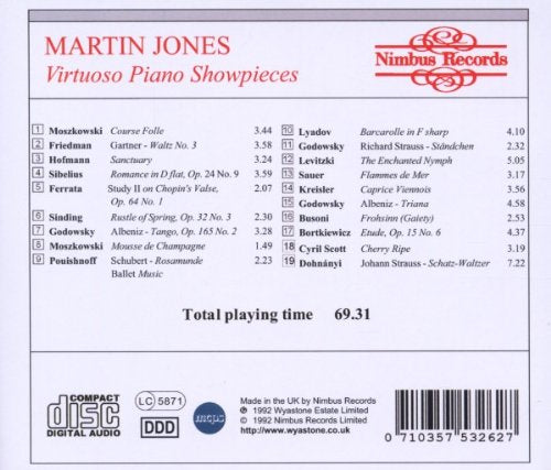 Martin Jones: Virtuoso Piano Showpieces