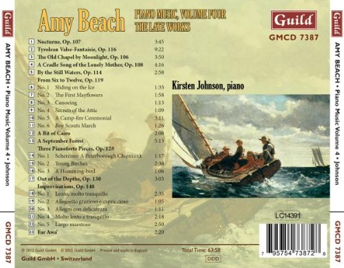 BEACH: Piano Music by Amy Beach - Vol. 4, The Late Works - Kirsten Johnson