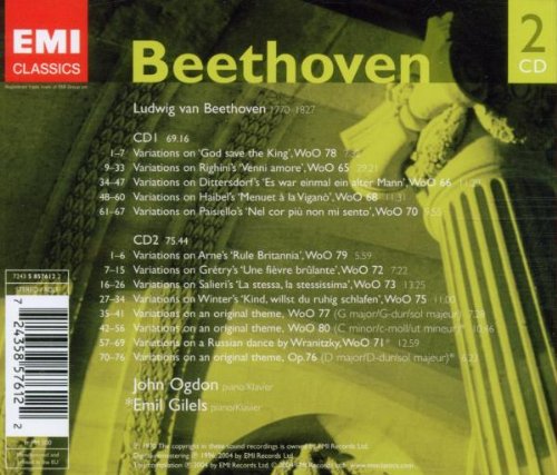 Beethoven: Variations For Piano - JOHN OGDON, EMIL GILELS (2 CDs)