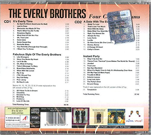 EVERLY BROTHERS - Four Classic Albums (It's Everly Time / Fabulous Style Of The Everly Brothers / A Date With The Everly Brothers / Instant Party) (2 CDs)