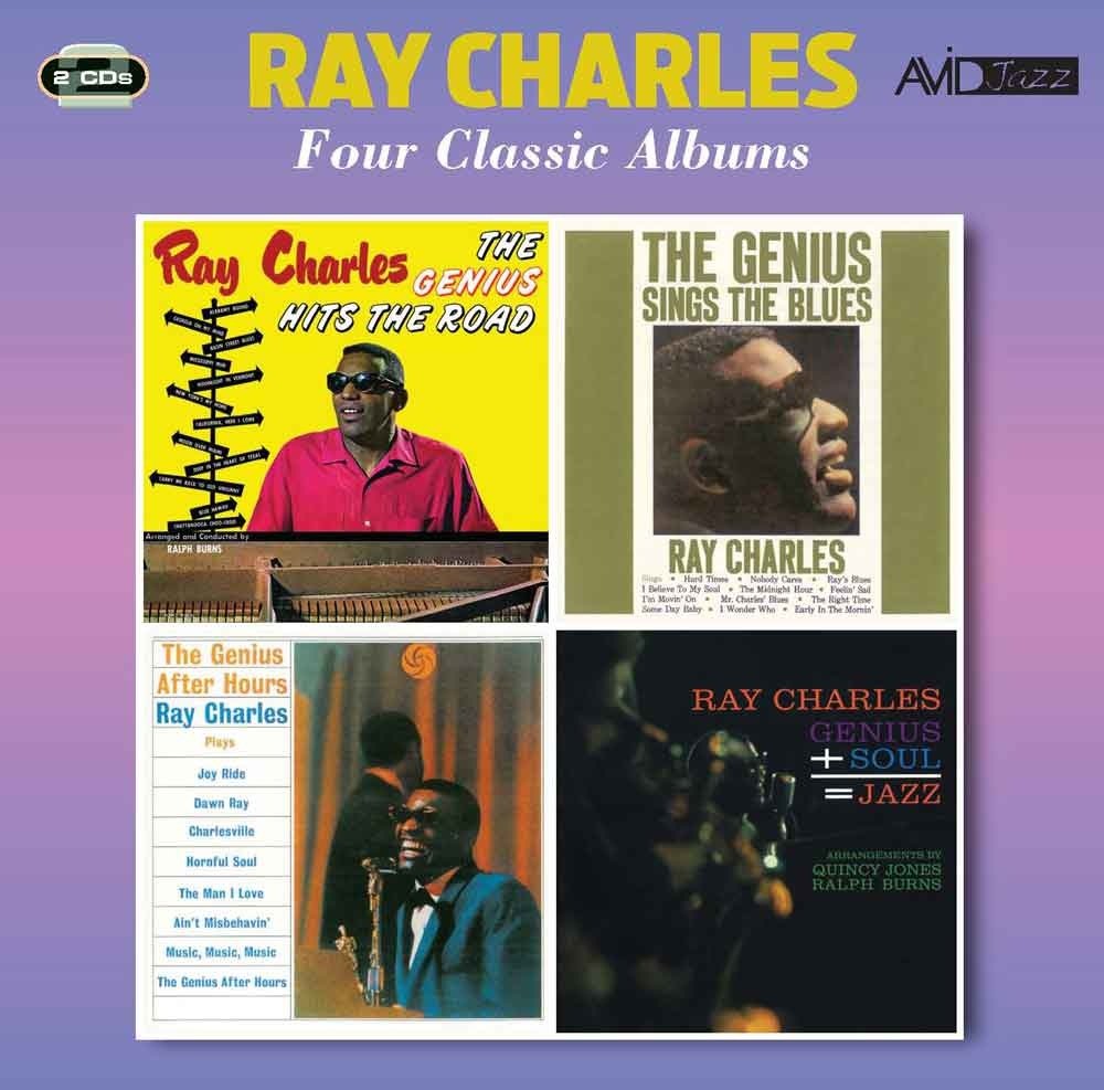RAY CHARLES - Four Classic Albums (The Genius Hits The Road / The Genius Sings The Blues / The Genius After Hours / Genius + Soul = Jazz)