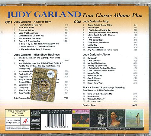 JUDY GARLAND - Four Classic Albums Plus (A Star Is Born / Miss Show Business / Judy / Alone)