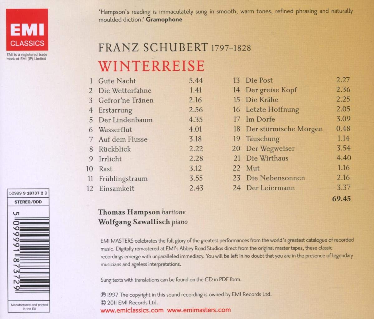 Schubert: Winterreise - Thomas Hampson, Wolfgang Sawallisch