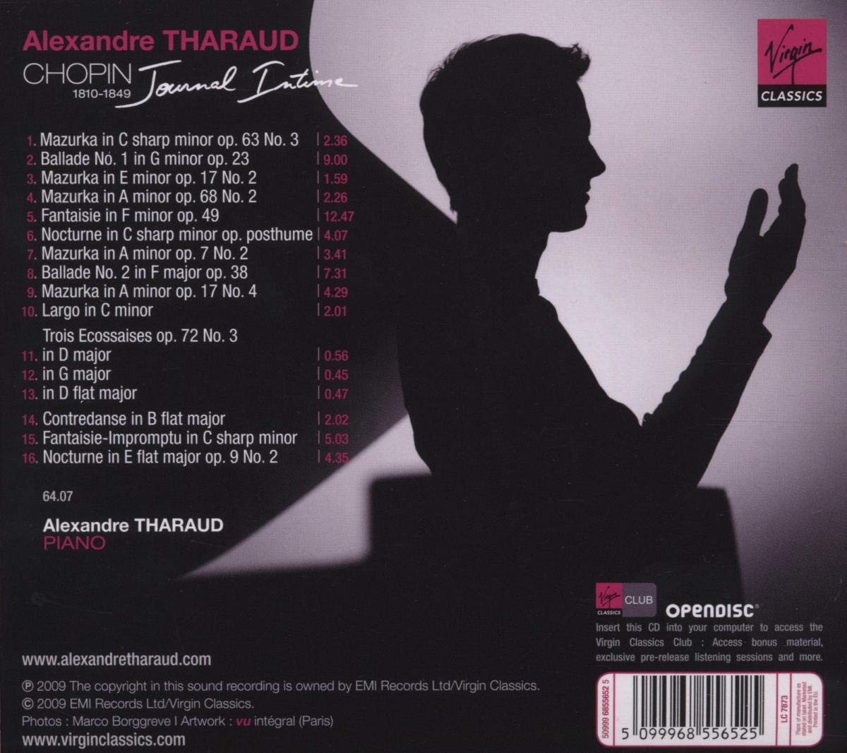 CHOPIN: JOURNAL INTIME (Mazurkas / Ballades / Nocturnes) - ALEXANDRE THARAUD
