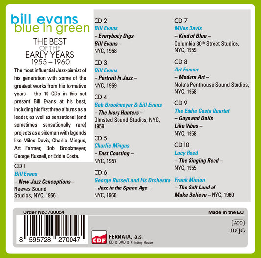 BILL EVANS: Blue In Green - The Best Of The Early Years 1955-1960 (10 CDs)