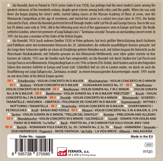IDA HAENDEL: MILESTONES OF A VIOLIN LEGEND (10 CDS)