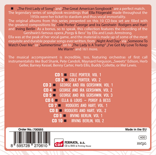 Ella Fitzgerald Sings The Songbooks (Cole Porter, George & Ira Gershwin, Rodgers & Hart, Irving Berlin - 10 CDs)