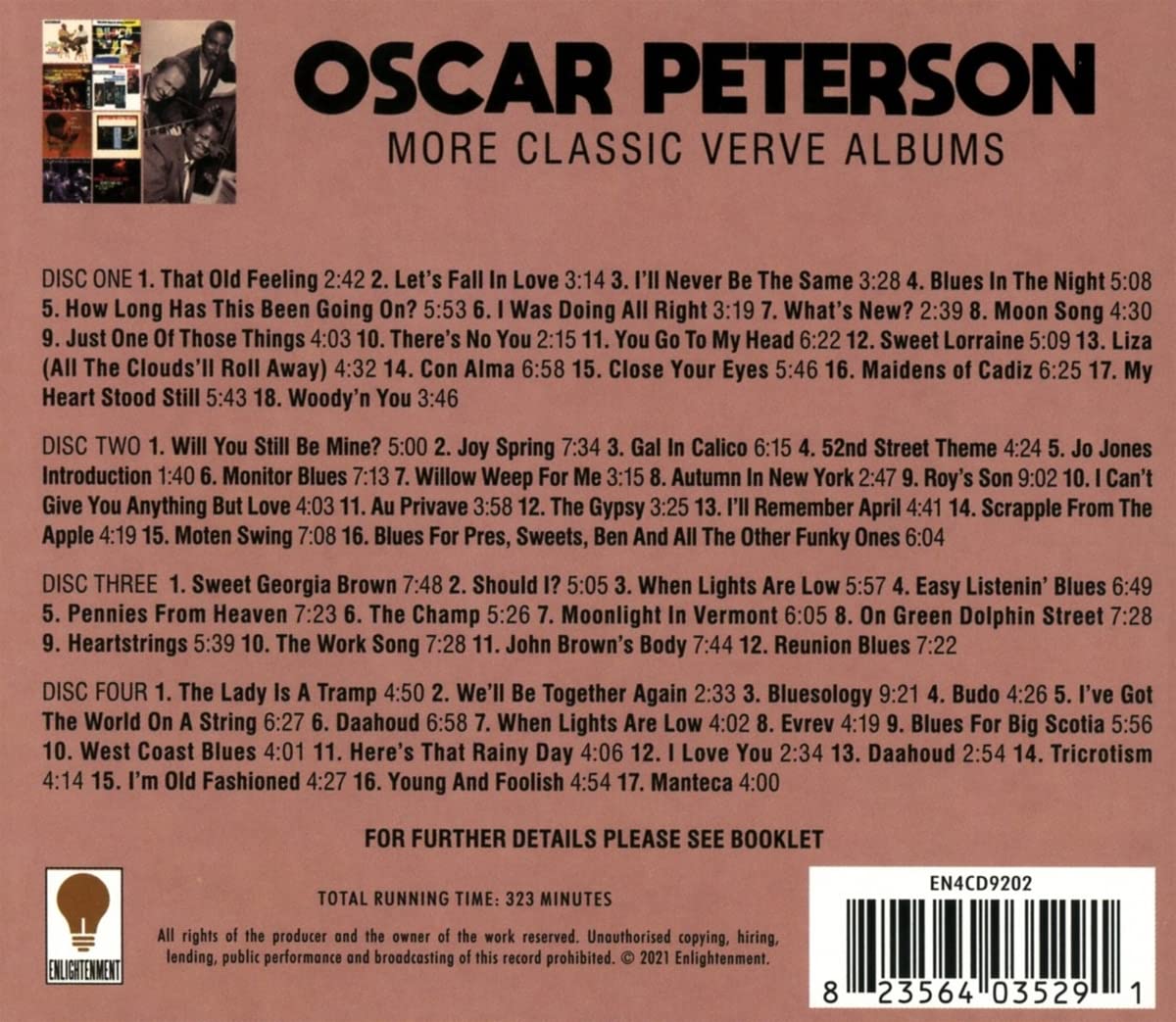 OSCAR PETERSON: More Classic Verve Albums (4 CDS)