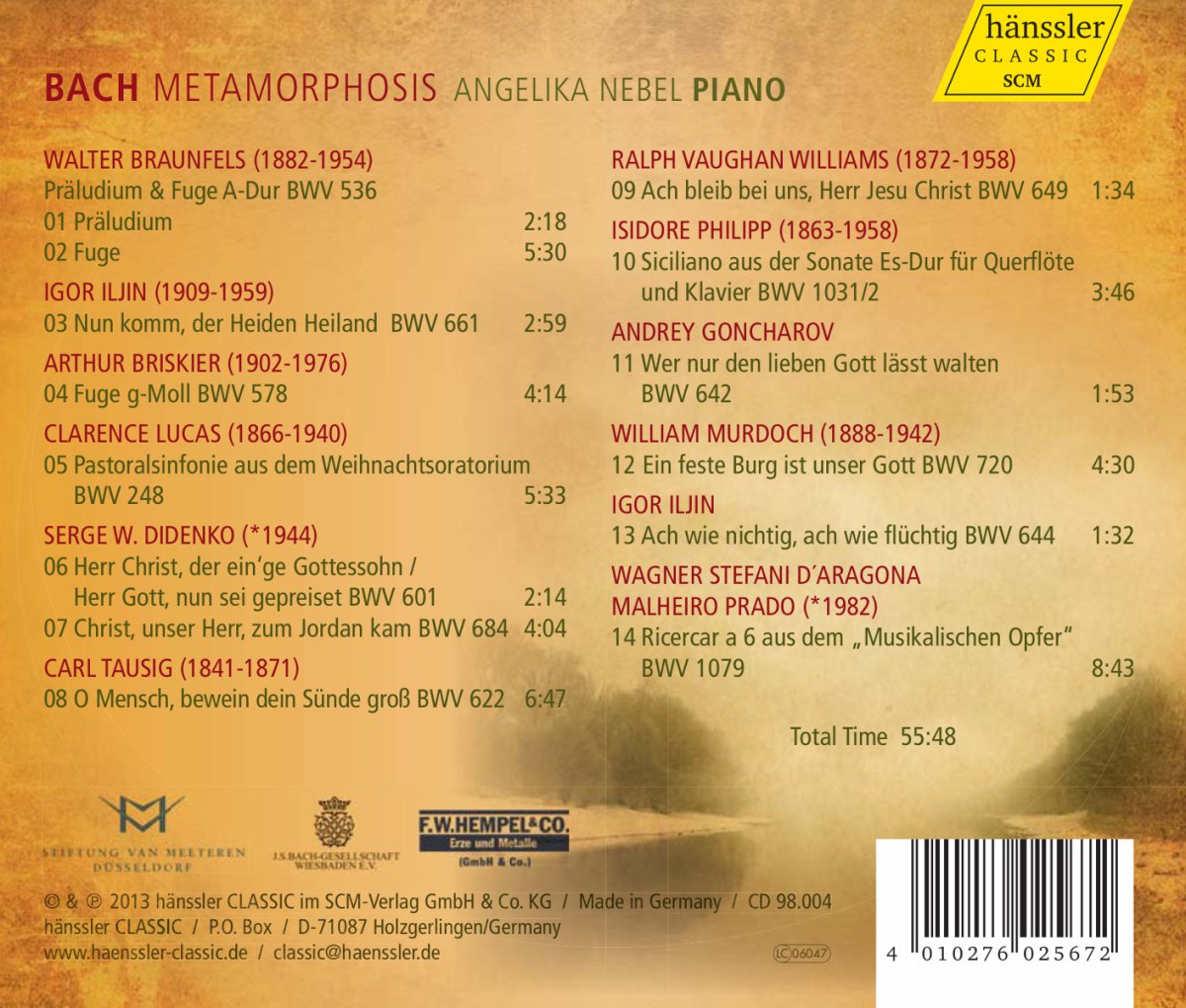 Bach Metamorphosis (Transcriptions by Braunfels, Tausig, Vaughan Williams and Other) - Angelika Nebel, piano