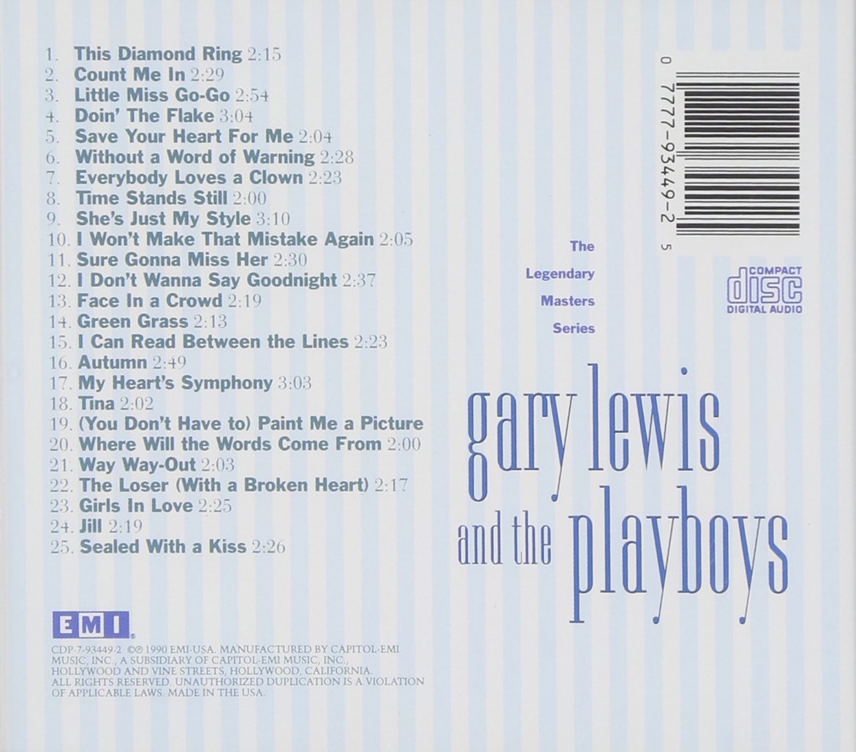 GARY LEWIS & PLAYBOYS: LEGENDARY MASTERS SERIES