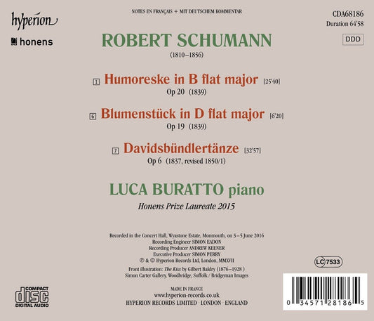 Schumann: Davidsbundlertanze, Humoreske And Blumenstuck - Luca Buratto