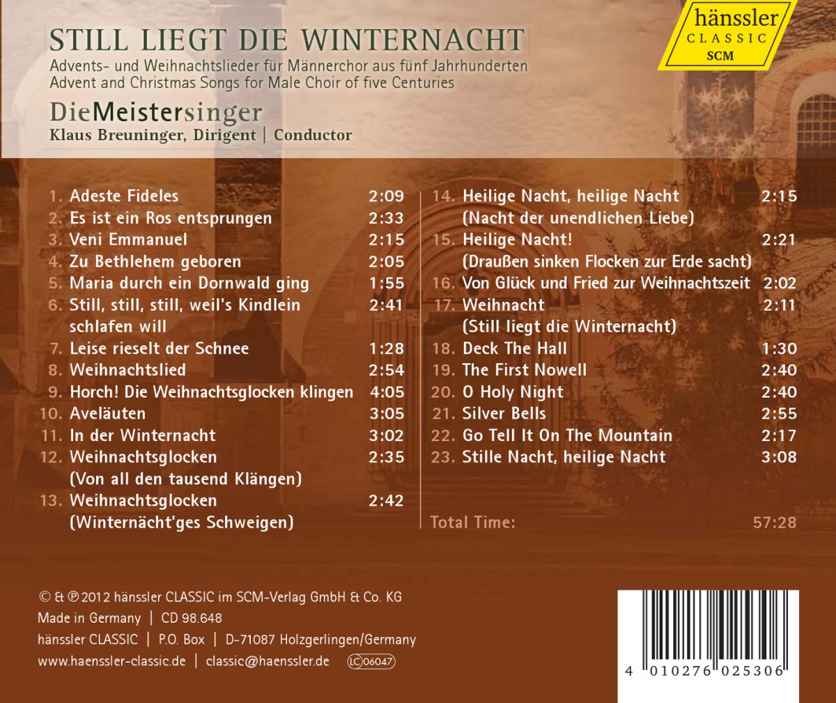 Still Liegt die Winternacht (Advent and Christmas Songs for Male Choir) - Due Meistersinger