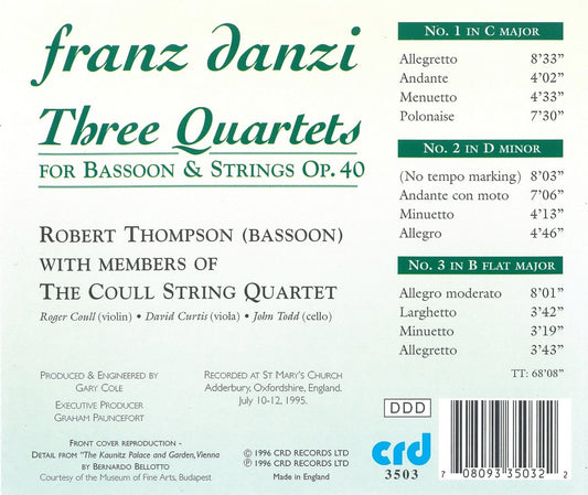 Danzi: Three Quartets For Bassoon & Strings - Robert Thompson, COULL STRING QUARTET