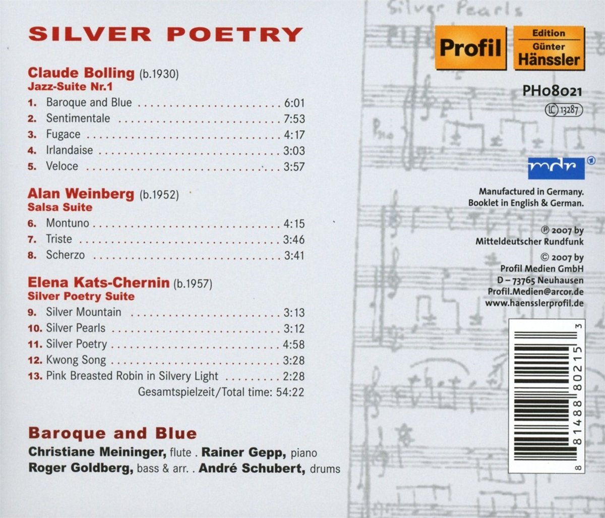 SILVER POETRY: Works by Bolling, Weinberg, Kats-Chernin - Meininger Trio