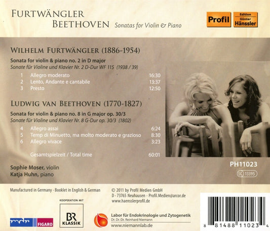 Beethoven & Furtwaengler: Sonatas for Violin & Piano - Huhn, Moser