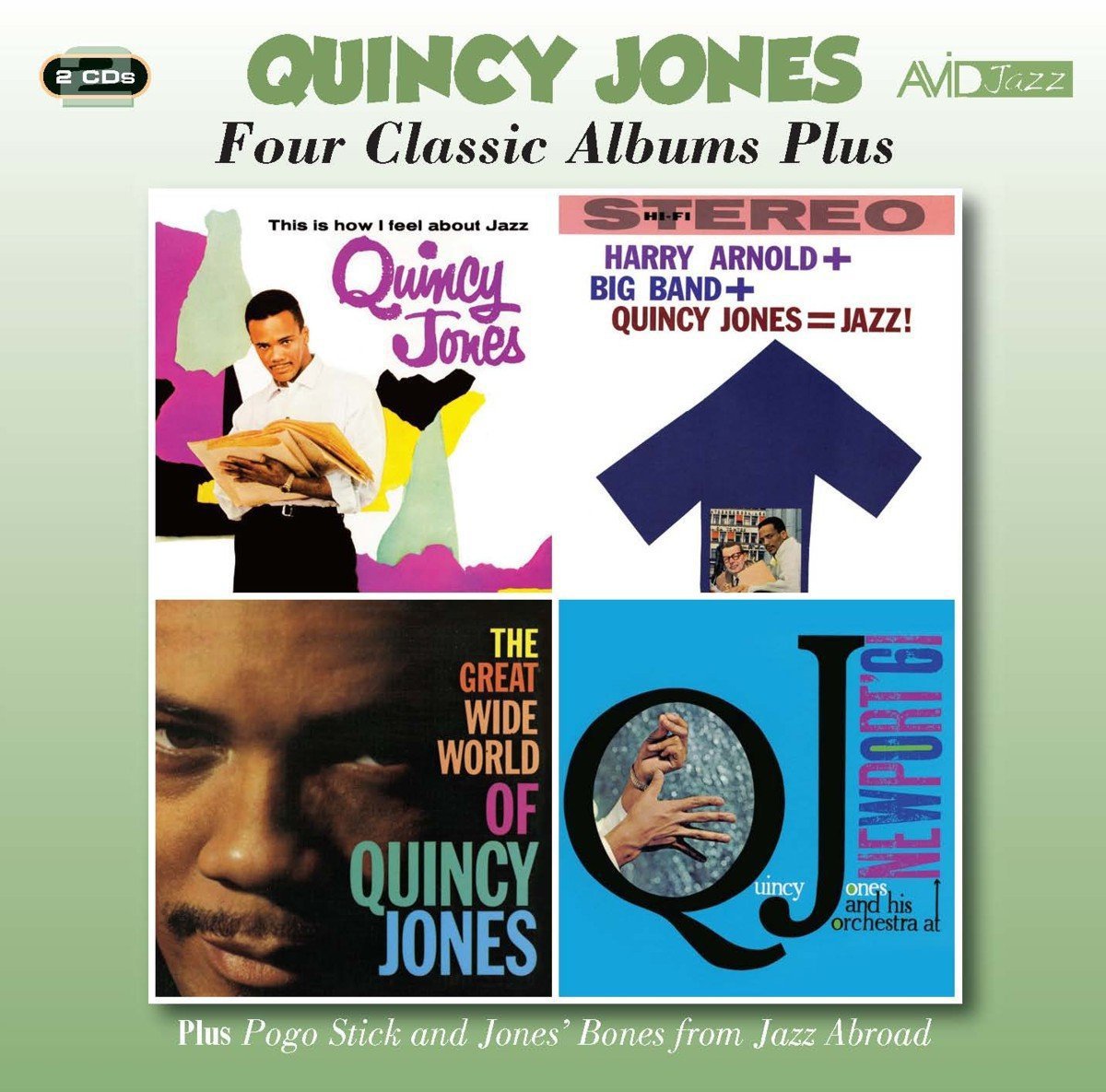 QUINCY JONES - Four Classic Albums Plus (This Is How I Feel About Jazz / Harry Arnold + Big Band + Quincy Jones = Jazz / The Great Wide World Of Quincy Jones / At Newport ’61) (2CD)