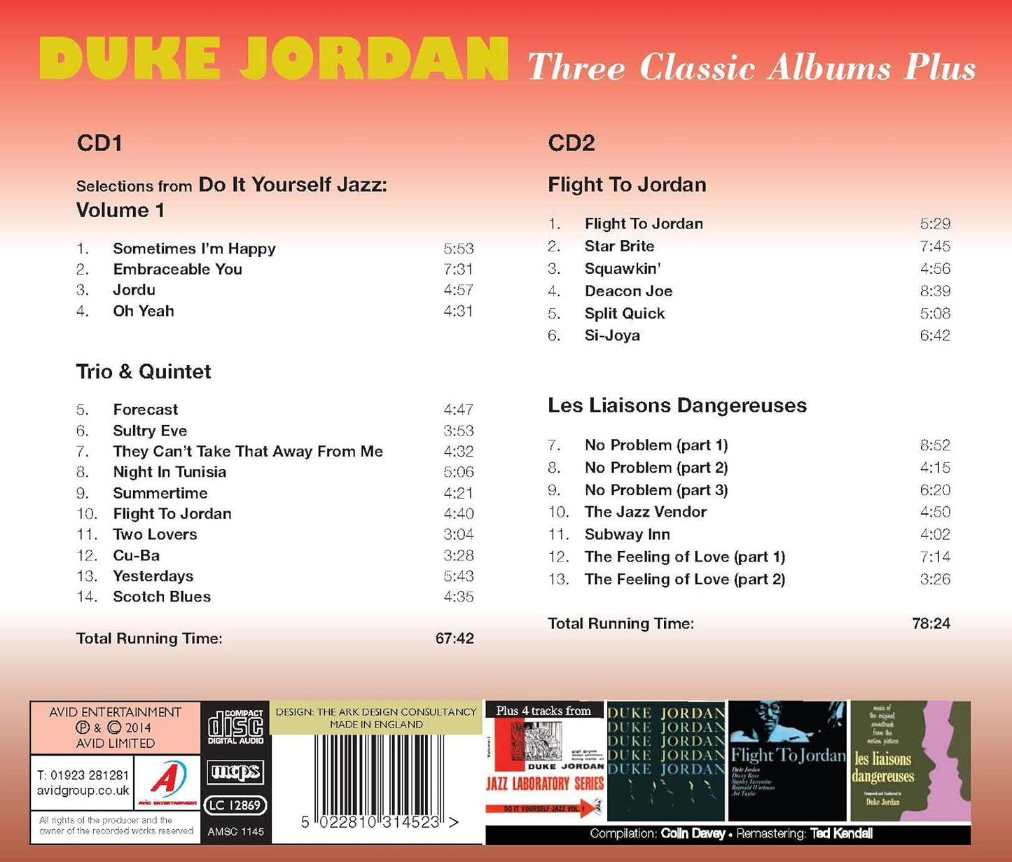 DUKE JORDAN - Three Classic Albums (2 CDs)