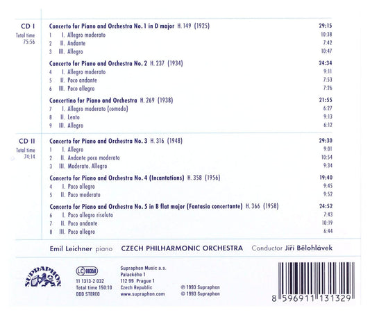 Martinu: Piano Concertos - Emil Leichner, Czech Philharmonic (2 CDs)