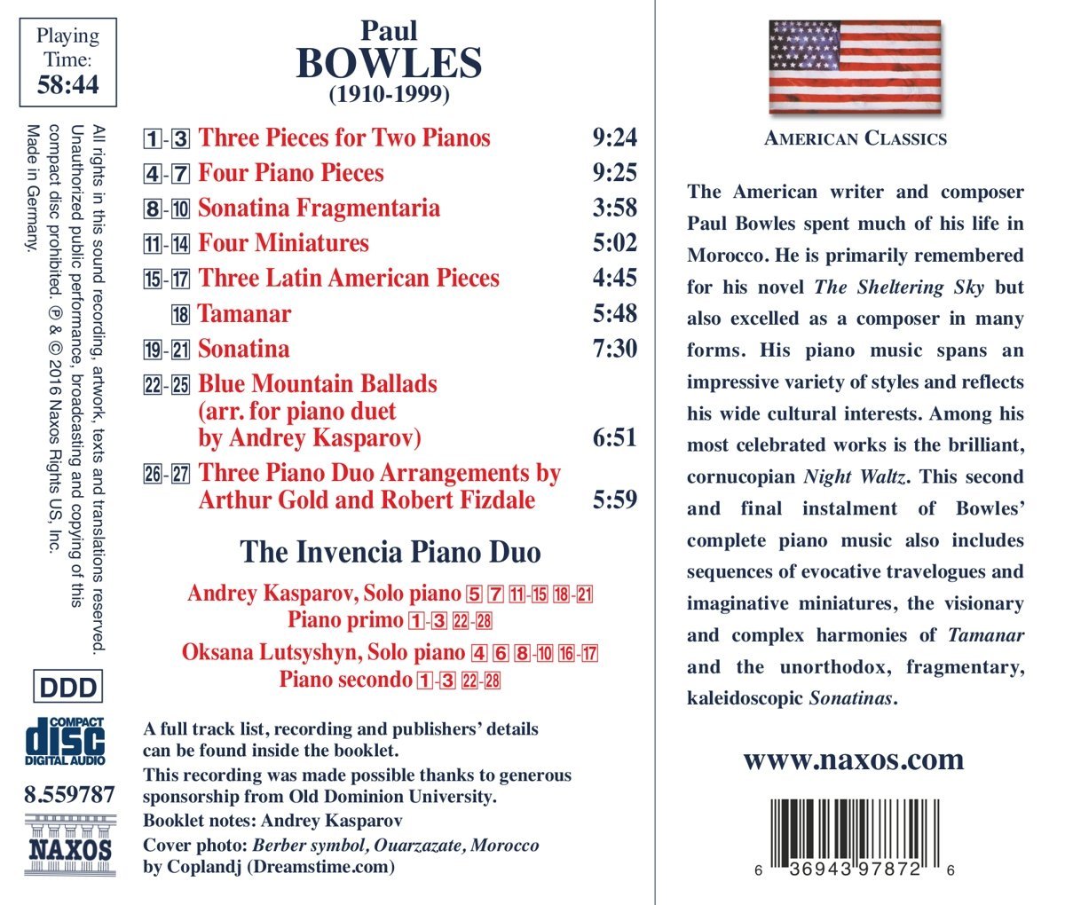 Bowles: Complete Piano Works, Vol. 2 - The Invencia Piano Duo
