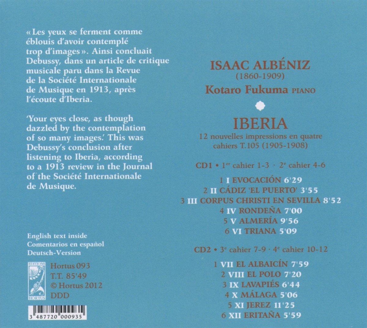 ALBÉNIZ: Iberia - Kotaro Fukuma (2 CDs)