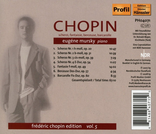 Chopin: Scherzi, Fantaisie, Berceuse, Barcarolle - Mursky