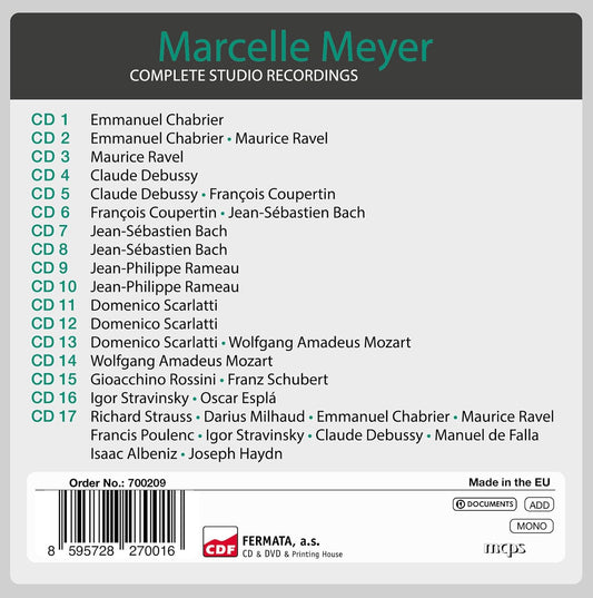 MARCELLE MEYER: COMPLETE STUDIO RECORDINGS 1925-1957 (17 CDS)