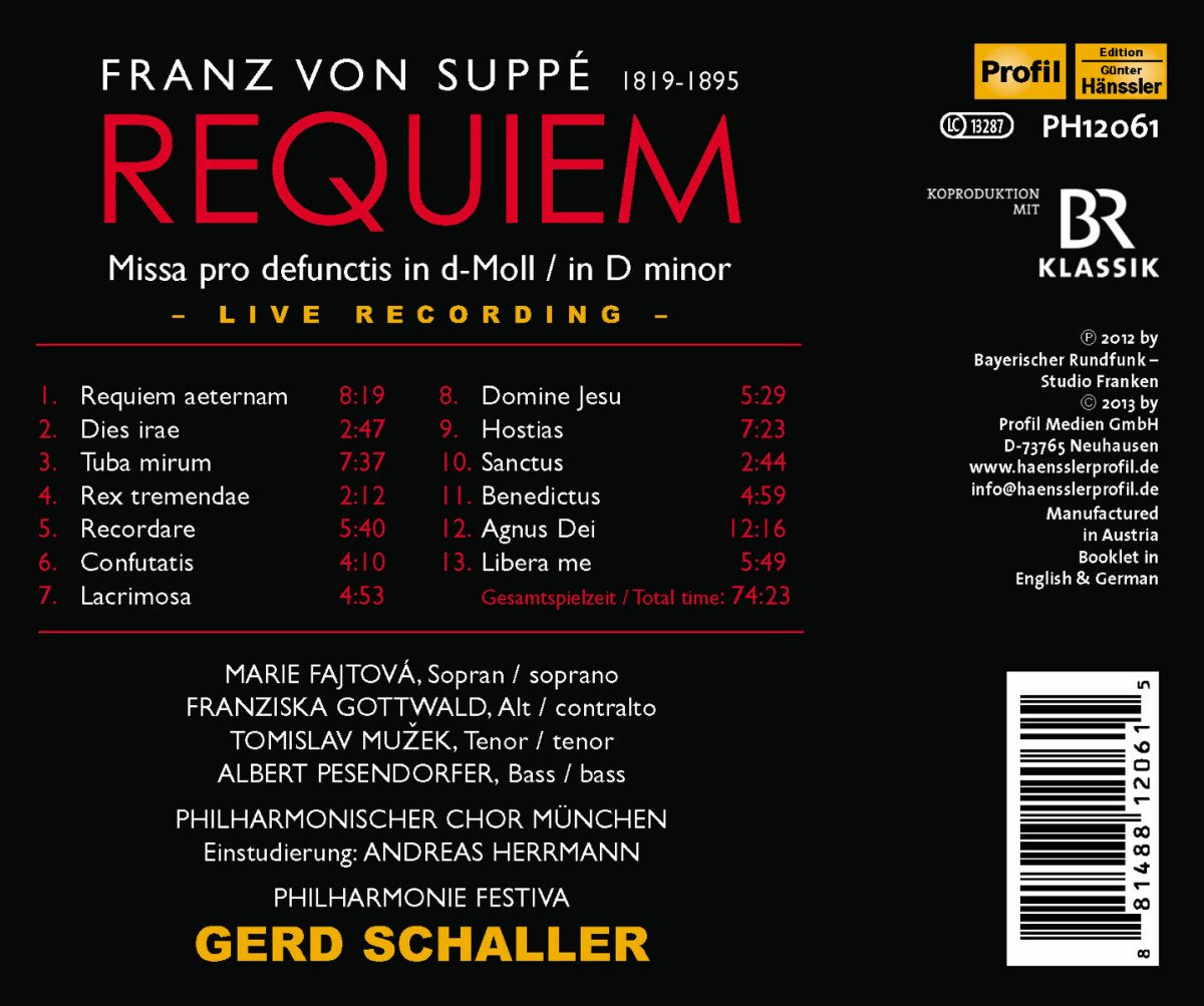 von Suppé: Requiem - Philharmonischer Chor München, Gerd Schaller