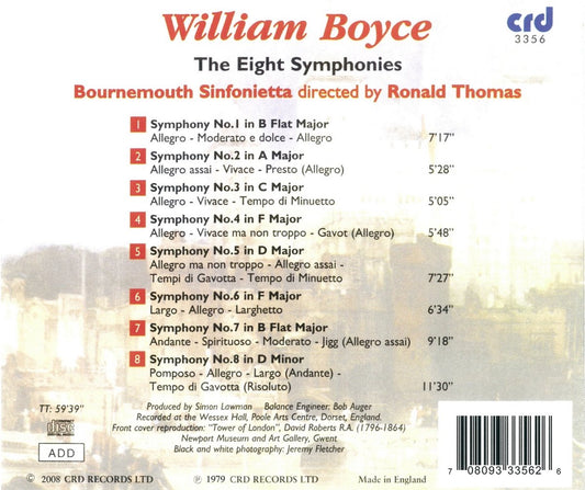 Boyce: The Eight Symphonies - Bournemouth Sinfonietta, Ronald Thomas