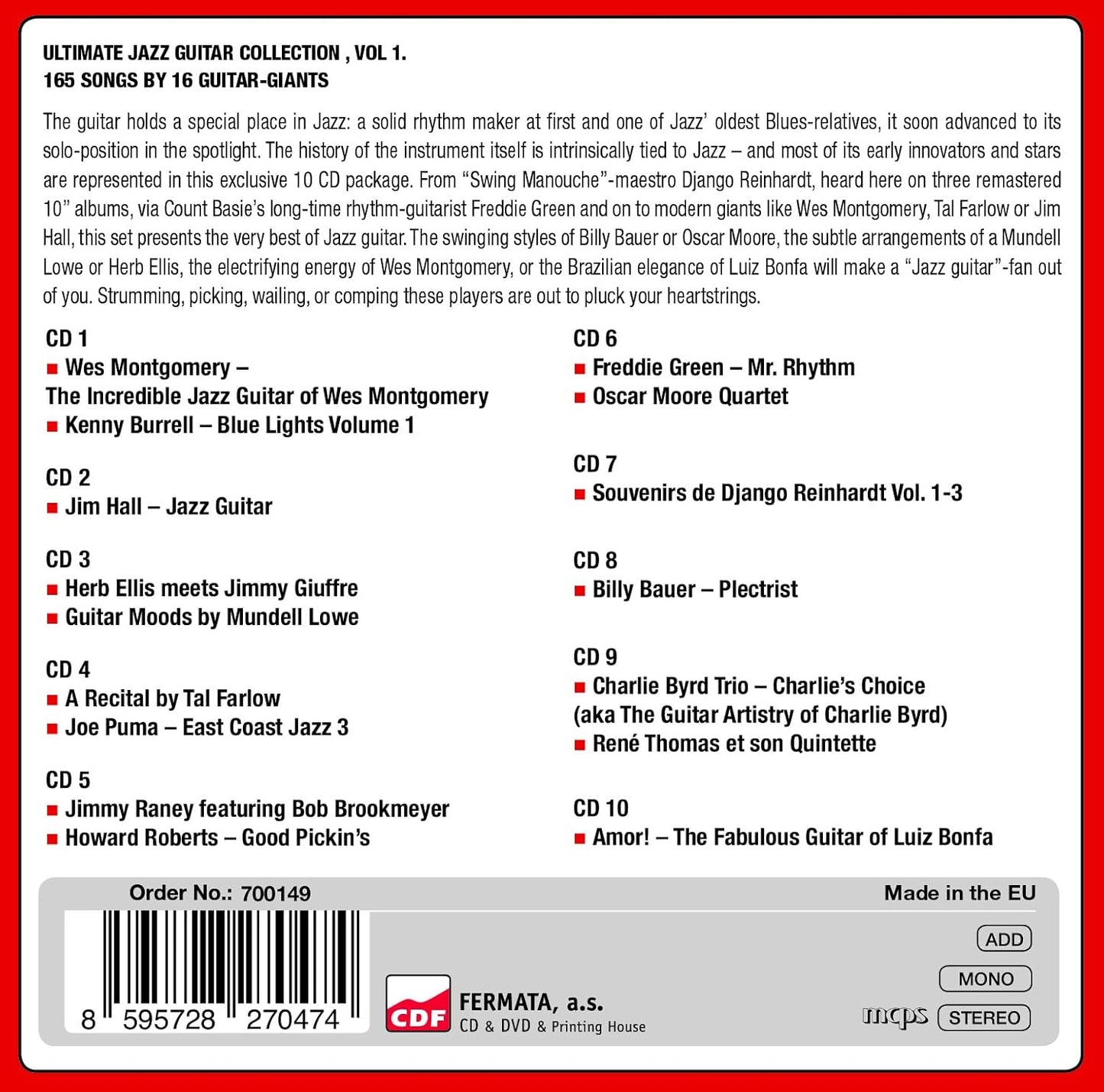 JAZZ GUITAR: THE ULTIMATE COLLECTION, VOL. 1 (10 CDs)