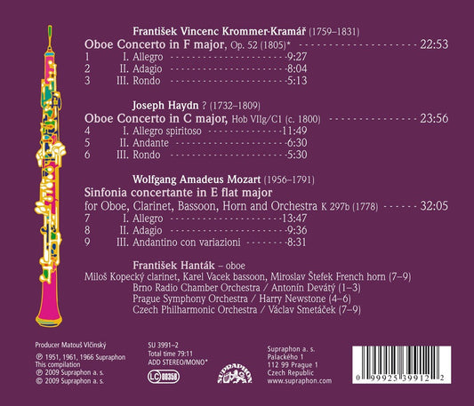 Oboe Concertos (KROMMER-KRAMAR/HAYDN/MOZART) - František Hanták, Various Orchestras