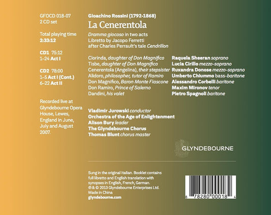 ROSSINI: La Cenerentola - Ruxandra Donose, Vladimir Jurowski, Orchestra Of The Age Of Enlightenment (2 CDS)