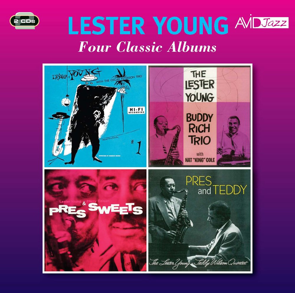 LESTER YOUNG - Four Classic Albums (Lester Young With The Oscar Peterson Trio / The Lester Young Buddy Rich Trio / Pres & Sweets / Pres & Teddy)