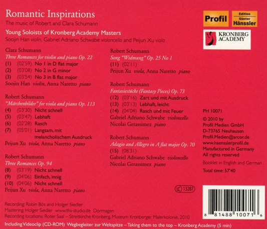 Schumann, Clara & Robert: Romantic Inspiration - Han, Schwabe, Xu