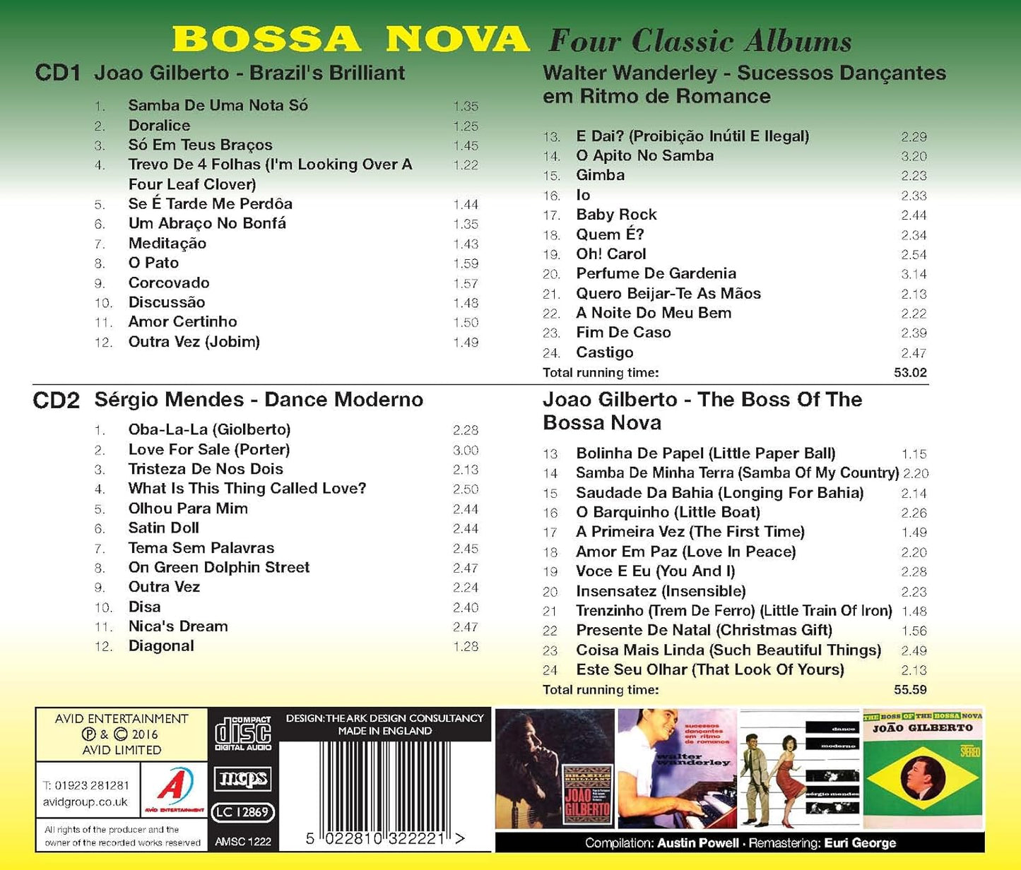 JOAO GILBERTO / WALTER WANDERLEY / SERGIO MENDES - Bossa Nova - Four Classic Albums
