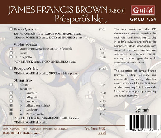 PROSPERO'S ISLE: James Francis Brown Chamber Music