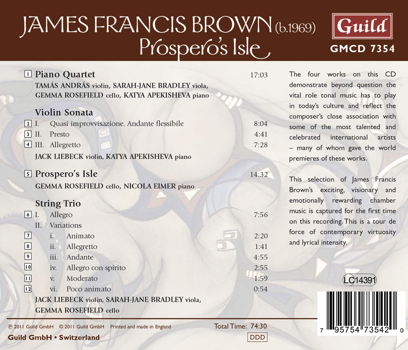 PROSPERO'S ISLE: James Francis Brown Chamber Music