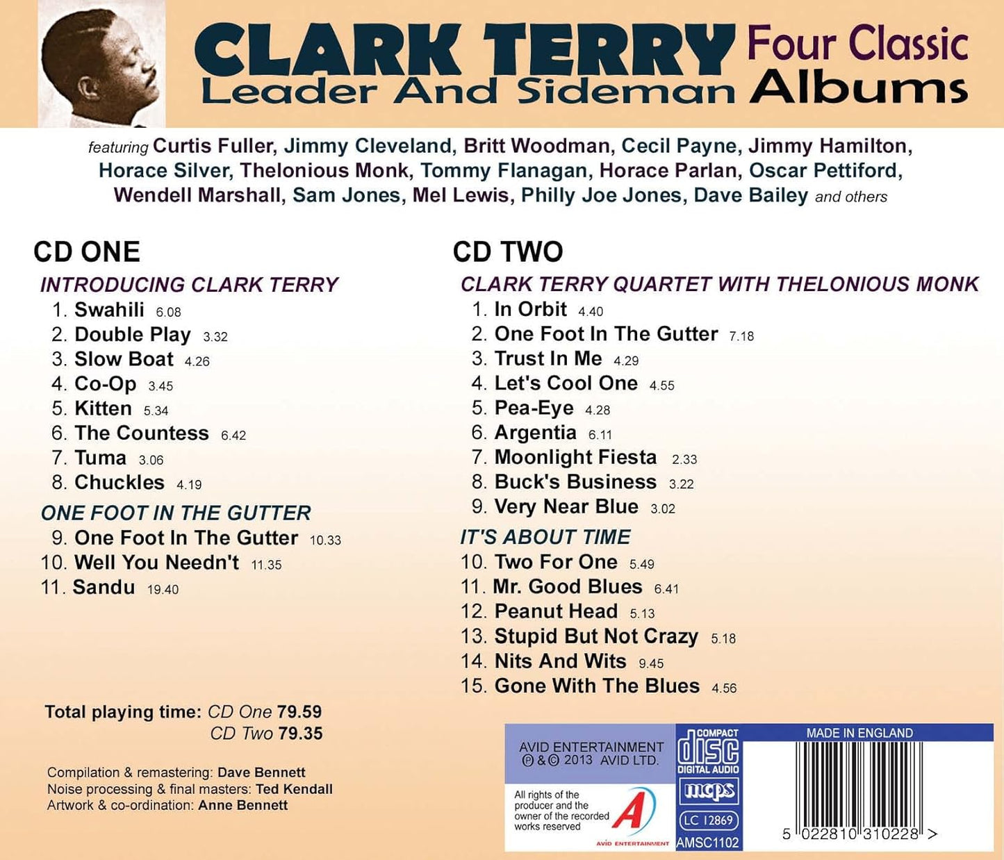 CLARK TERRY - Four Classic Albums (Introducing Clark Terry / One Foot In The Gutter / Clark Terry Quartet With Thelonious Monk / It’s About Time) (2CD)