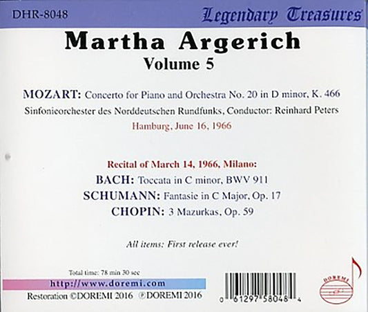 MARTHA ARGERICH COLLECTION, Vol. 5 - Mozart / Bach / Schumann / Chopin