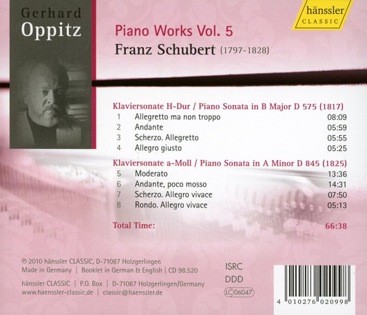 SCHUBERT: Piano Works, Vol. 5 - Gerhard Oppitz