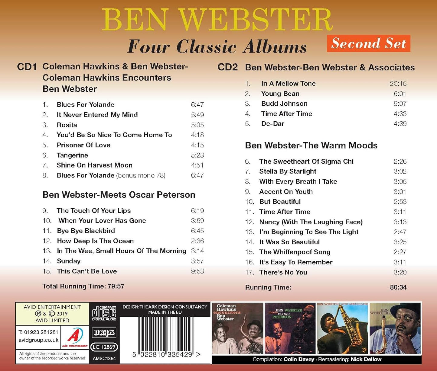 BEN WEBSTER - Four Classic Albums: Second Set (2 CDs)