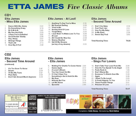 ETTA JAMES - Five Classic Albums (2 CDS)